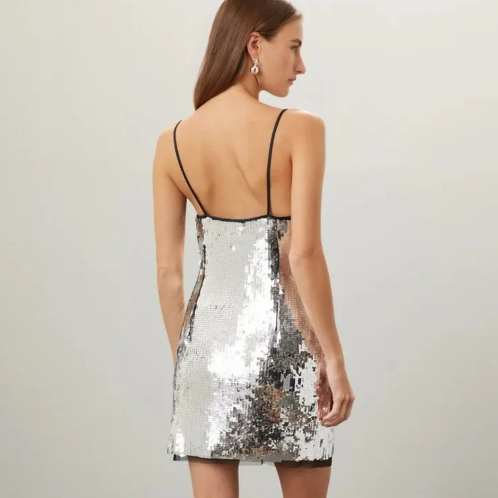 SimonMiller Silver Sequin Cocktail Dress Size 10 Preloved - Picture 3 of 9